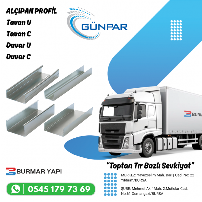 Afyon Alçıpan Tavan C Profil Afyon Alçıpan Tavan C Profil